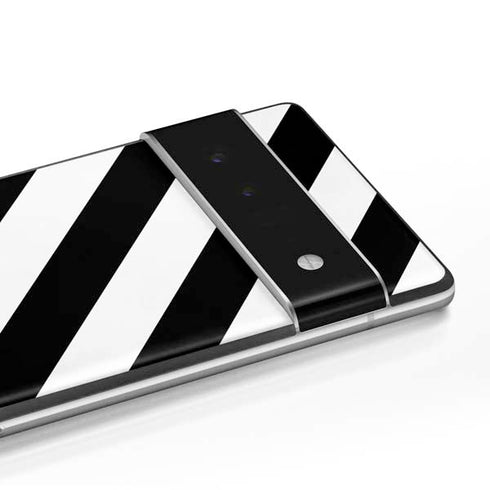 Black and White Geometric Stripes Google Pixel 6 Pro Skin